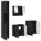 vidaXL Bathroom Furniture Set Wall-mounted 4 pcs Black 61 x 35 x 64 cm