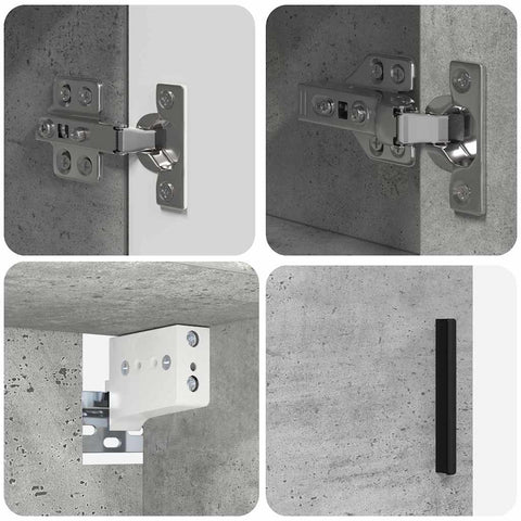 vidaXL Bathroom Furniture Set 4 pcs Concrete grey 61 x 35 x 64 cm