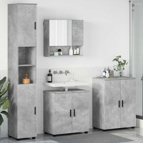 vidaXL Bathroom Furniture Set 4 pcs Concrete grey 61 x 35 x 64 cm