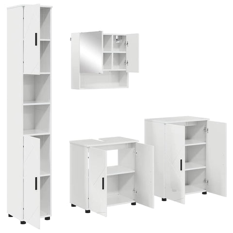 vidaXL Bathroom Furniture Set 4 pcs High gloss white 61 x 35 x 64 cm