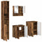 vidaXL Bathroom Furniture Set with Door 4 pcs Old wood 61 x 35 x 64 cm