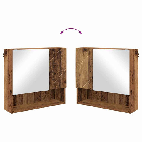 vidaXL Bathroom Furniture Set with Door 4 pcs Old wood 61 x 35 x 64 cm