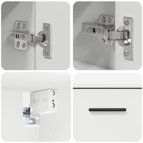 vidaXL Bathroom Furniture Set with Shelf 2 pcs White 76.5 x 35 x 64 cm