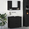 vidaXL Bathroom Furniture Set with Shelf 2 pcs Black 76.5 x 35 x 64 cm