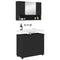 vidaXL Bathroom Furniture Set with Shelf 2 pcs Black 76.5 x 35 x 64 cm