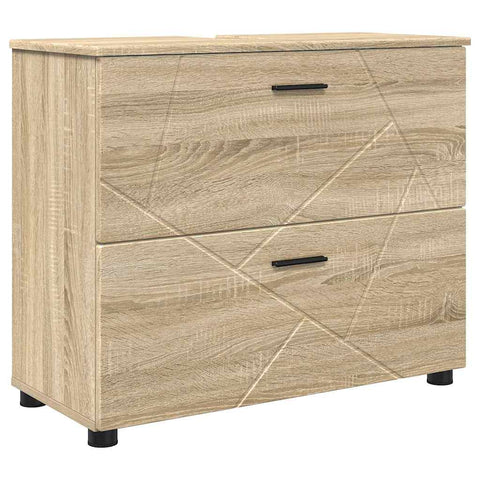 vidaXL Bathroom Furniture Set 2 pcs Sonoma oak 76.5 x 35 x 64 cm