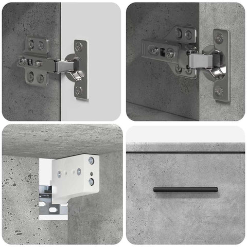 vidaXL Bathroom Furniture Set 2 pcs Concrete grey 76.5 x 35 x 64 cm
