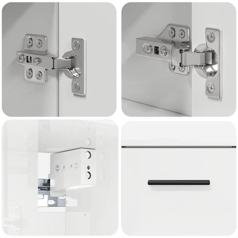vidaXL Bathroom Furniture Set 2 pcs High gloss white 76.5 x 35 x 64 cm