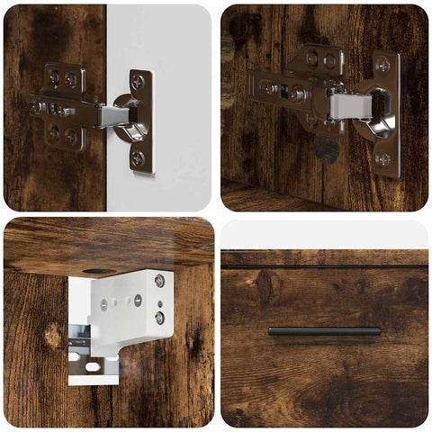 vidaXL Bathroom Furniture Set 2 pcs Smoked oak 76.5 x 35 x 64 cm