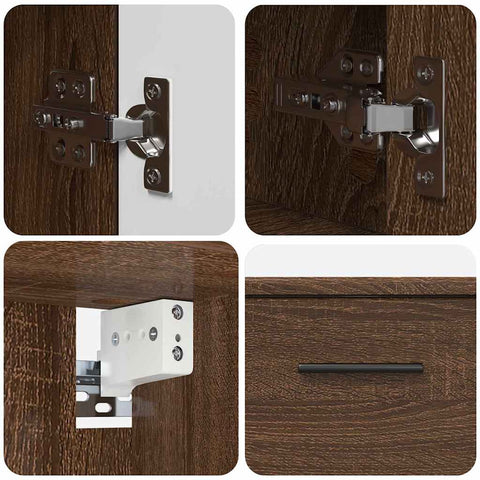 vidaXL Bathroom Furniture Set 2 pcs Brown oak 76.5 x 35 x 64 cm