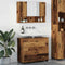 vidaXL Bathroom Furniture Set 2 pcs Old wood 76.5 x 35 x 64 cm