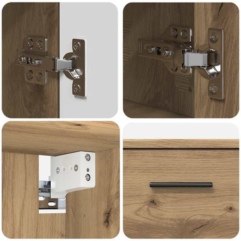 vidaXL Bathroom Furniture Set 2 pcs Artisan oak 76.5 x 35 x 64 cm