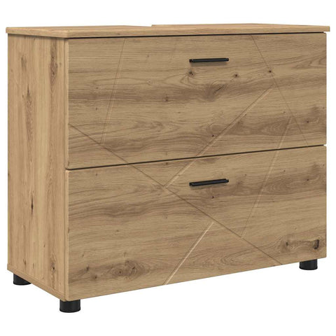 vidaXL Bathroom Furniture Set 2 pcs Artisan oak 76.5 x 35 x 64 cm