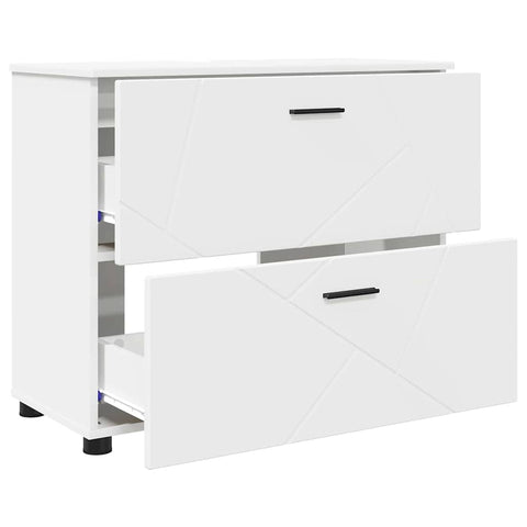 vidaXL Bathroom Furniture Set with Shelf 3 pcs White 76.5 x 35 x 64 cm