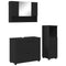 vidaXL Bathroom Furniture Set with Shelf 3 pcs Black 76.5 x 35 x 64 cm