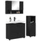 vidaXL Bathroom Furniture Set with Shelf 3 pcs Black 76.5 x 35 x 64 cm