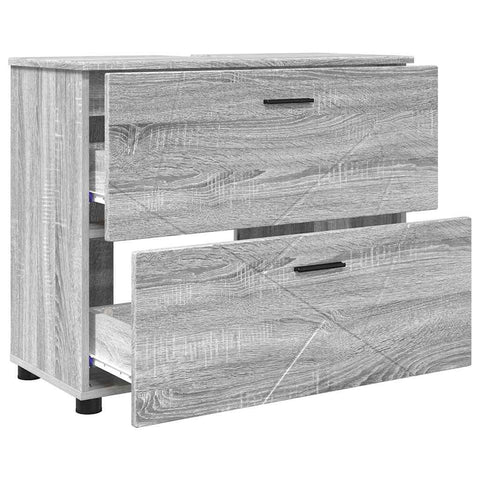vidaXL Bathroom Furniture Set 3 pcs Grey sonoma 76.5 x 35 x 64 cm