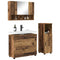 vidaXL Bathroom Furniture Set 3 pcs Old wood 76.5 x 35 x 64 cm