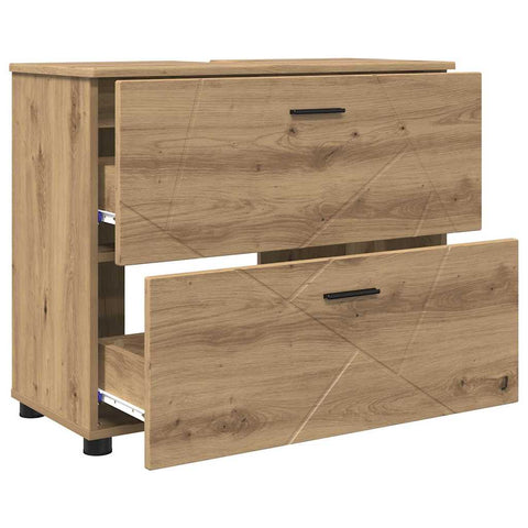 vidaXL Bathroom Furniture Set 3 pcs Artisan oak 76.5 x 35 x 64 cm