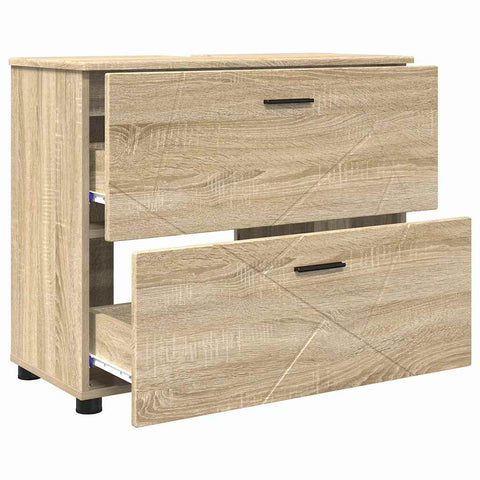 vidaXL Bathroom Furniture Set 3 pcs Sonoma oak 76.5 x 35 x 64 cm