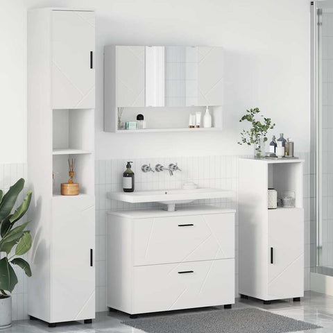 vidaXL Bathroom Furniture Set with Drawer 4 pcs White 30 x 35 x 192 cm