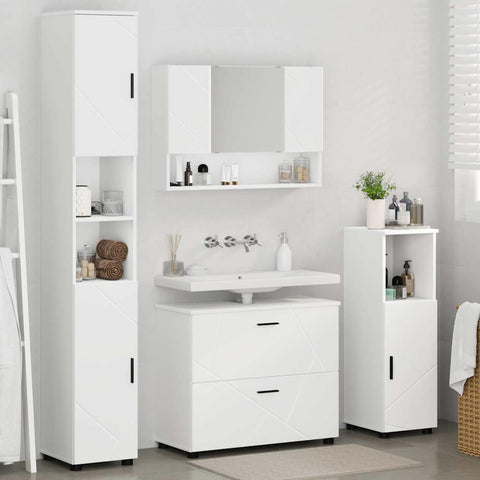vidaXL Bathroom Furniture Set with Drawer 4 pcs White 30 x 35 x 192 cm