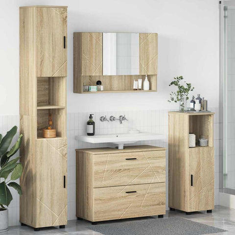 vidaXL Bathroom Furniture Set 4 pcs Sonoma oak 30 x 35 x 192 cm