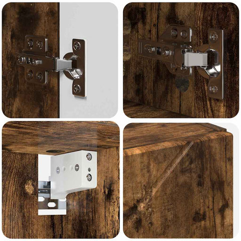 vidaXL Bathroom Furniture Set 4 pcs Smoked oak 30 x 35 x 192 cm