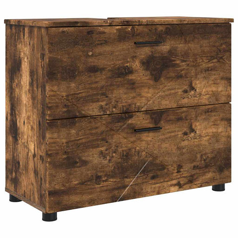 vidaXL Bathroom Furniture Set 4 pcs Smoked oak 30 x 35 x 192 cm
