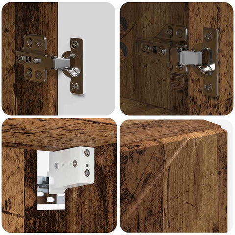 vidaXL Bathroom Furniture Set 4 pcs Old wood 30 x 35 x 192 cm