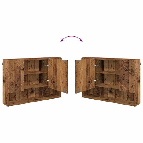 vidaXL Bathroom Furniture Set 4 pcs Old wood 30 x 35 x 192 cm