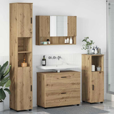 vidaXL Bathroom Furniture Set 4 pcs Artisan oak 30 x 35 x 192 cm