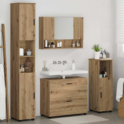 vidaXL Bathroom Furniture Set 4 pcs Artisan oak 30 x 35 x 192 cm