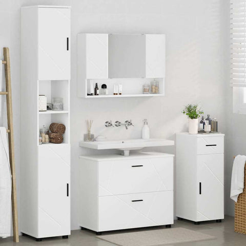 vidaXL Bathroom Furniture Set with Drawer 4 pcs White 30 x 35 x 192 cm