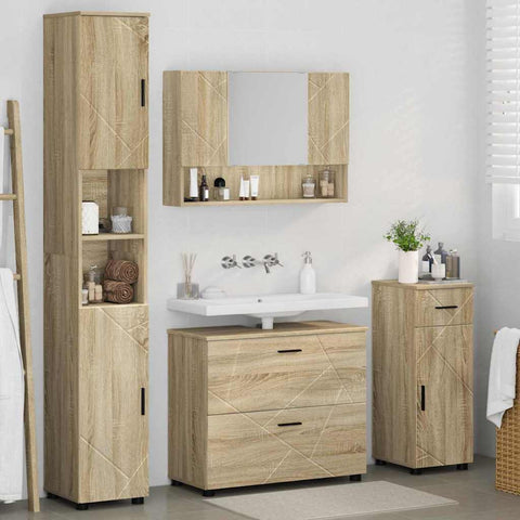 vidaXL Bathroom Furniture Set 4 pcs Sonoma oak 30 x 35 x 192 cm