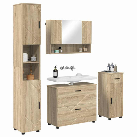 vidaXL Bathroom Furniture Set 4 pcs Sonoma oak 30 x 35 x 192 cm