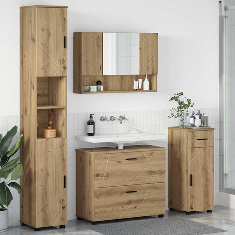 vidaXL Bathroom Furniture Set 4 pcs Artisan oak 30 x 35 x 192 cm