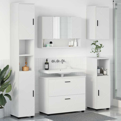 vidaXL Bathroom Furniture Set with Drawer 5 pcs White 30 x 35 x 192 cm