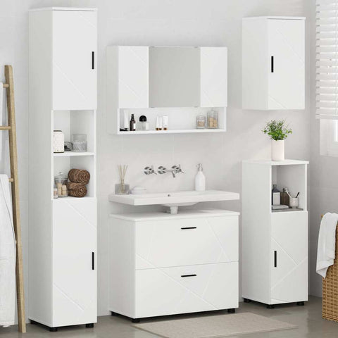 vidaXL Bathroom Furniture Set with Drawer 5 pcs White 30 x 35 x 192 cm
