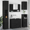 vidaXL Bathroom Furniture Set with Drawer 5 pcs Black 30 x 35 x 192 cm