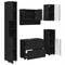 vidaXL Bathroom Furniture Set with Drawer 5 pcs Black 30 x 35 x 192 cm