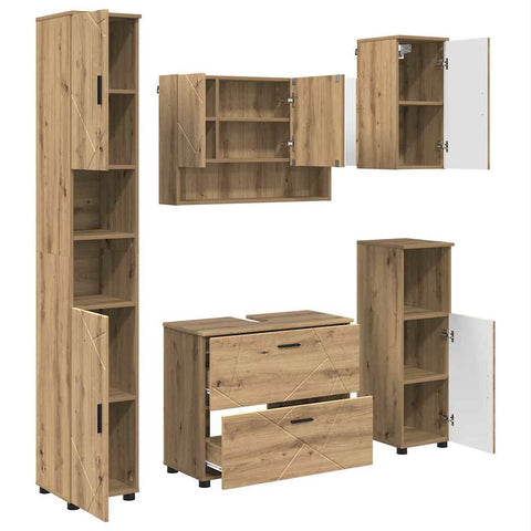 vidaXL Bathroom Furniture Set 5 pcs Artisan oak 30 x 35 x 192 cm