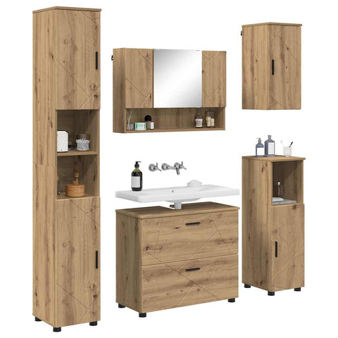 vidaXL Bathroom Furniture Set 5 pcs Artisan oak 30 x 35 x 192 cm