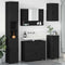 vidaXL Bathroom Furniture Set with Drawer 5 pcs Black 30 x 35 x 192 cm