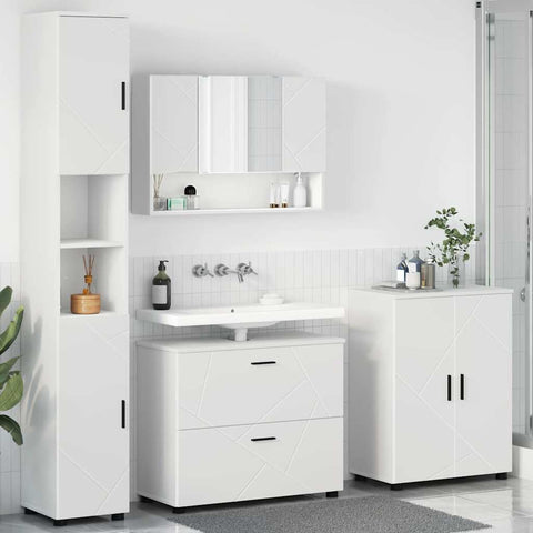 vidaXL Bathroom Furniture Set with Drawer 4 pcs White 30 x 35 x 192 cm