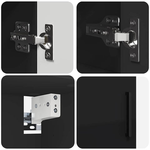 vidaXL Bathroom Furniture Set with Drawer 4 pcs Black 30 x 35 x 192 cm