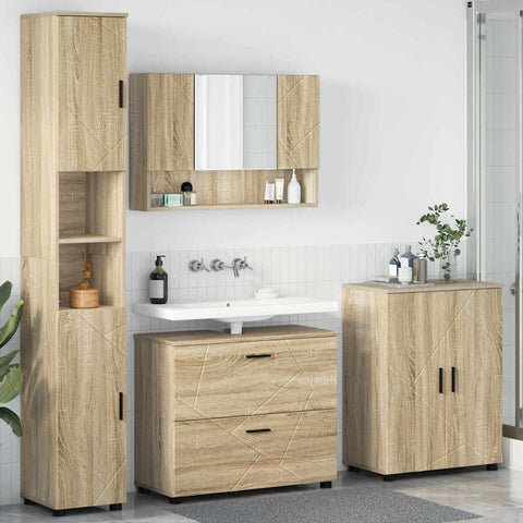vidaXL Bathroom Furniture Set 4 pcs Sonoma oak 30 x 35 x 192 cm