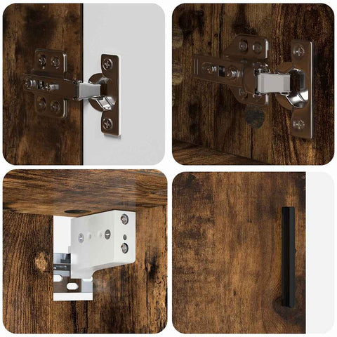 vidaXL Bathroom Furniture Set 4 pcs Smoked oak 30 x 35 x 192 cm