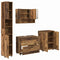 vidaXL Bathroom Furniture Set 4 pcs Old wood 30 x 35 x 192 cm