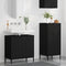 vidaXL Bathroom Furniture Set with Shelf 2 pcs Black 39.5 x 36 x 88 cm